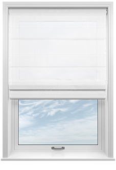 Casoria Voile, White Horizon - Motorised Roman Blind